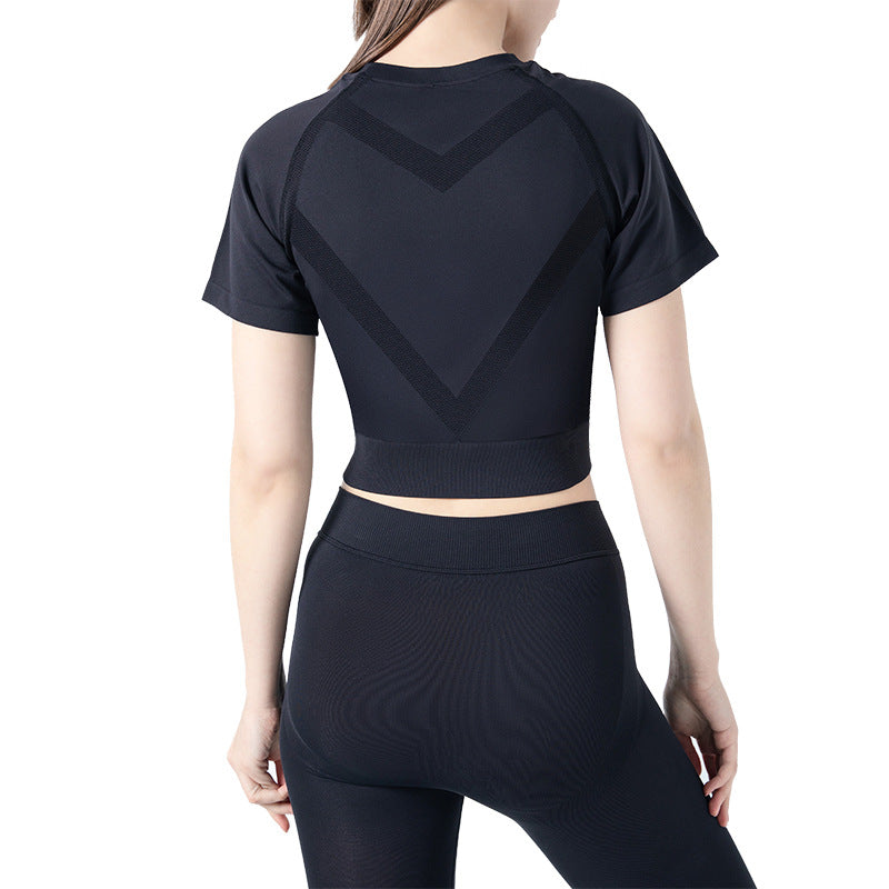 Women's Sew Knit Solid Color Yoga Workout Top