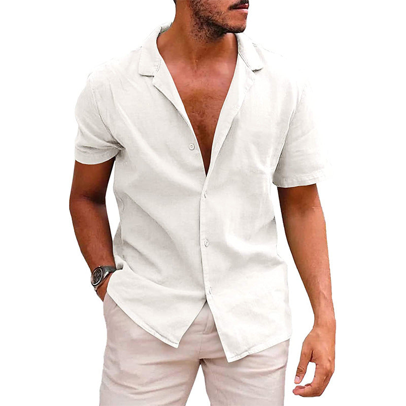 Men's Casual Button Down Short Sleeve Summer Beach Shirt