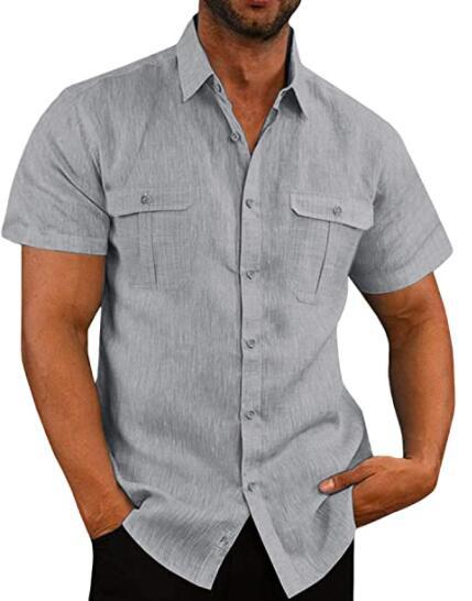 Men's Button-up Short Sleeve Summer Beach Shirt