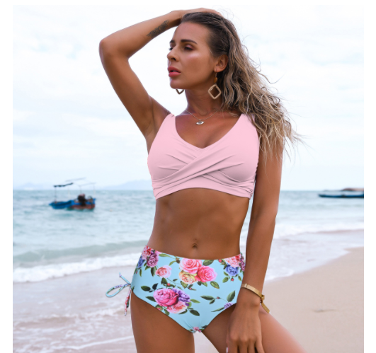 Women's Twist Bikini High Waist Swimsuit Summer Beach Clothes