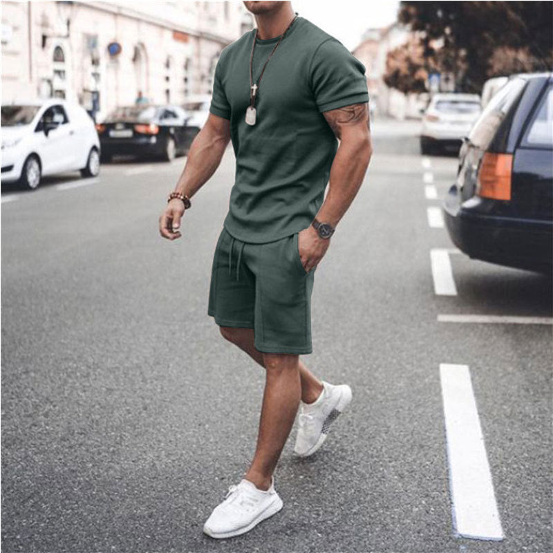 Men's Short Sleeve Shorts Two-Piece Sports And Leisure