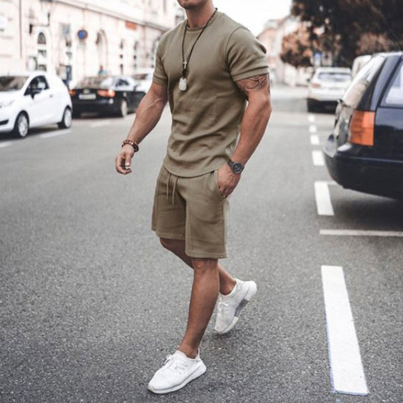 Men's Short Sleeve Shorts Two-Piece Sports And Leisure