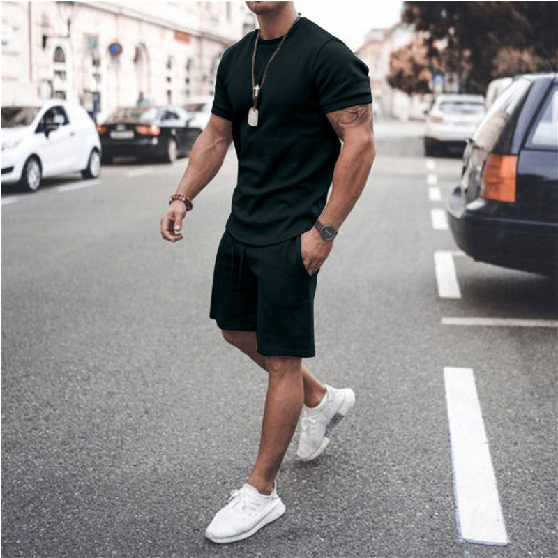 Men's Short Sleeve Shorts Two-Piece Sports And Leisure