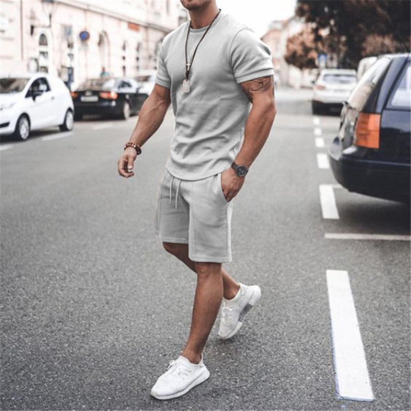 Men's Short Sleeve Shorts Two-Piece Sports And Leisure