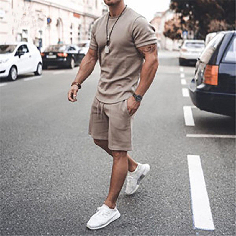 Men's Short Sleeve Shorts Two-Piece Sports And Leisure