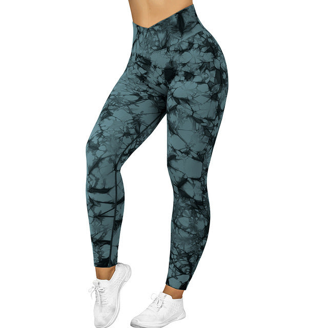 Women's Seamless Tie Dye Push Up Yoga Leggings