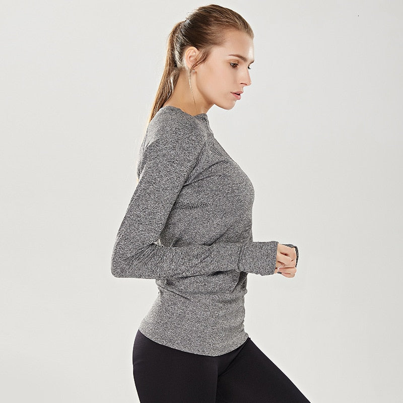 Women's long sleeve yoga workout shirt