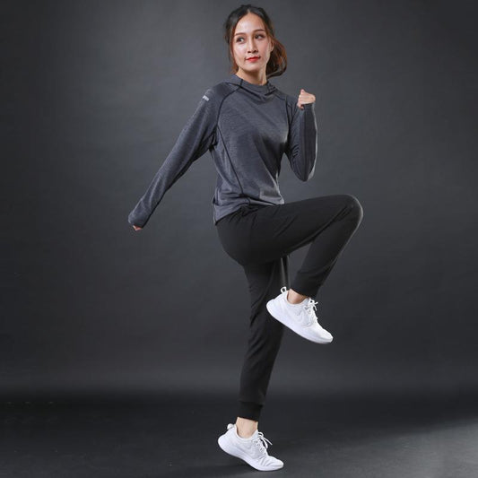 Women's Long Sleeve Hooded Fitness T-shirt