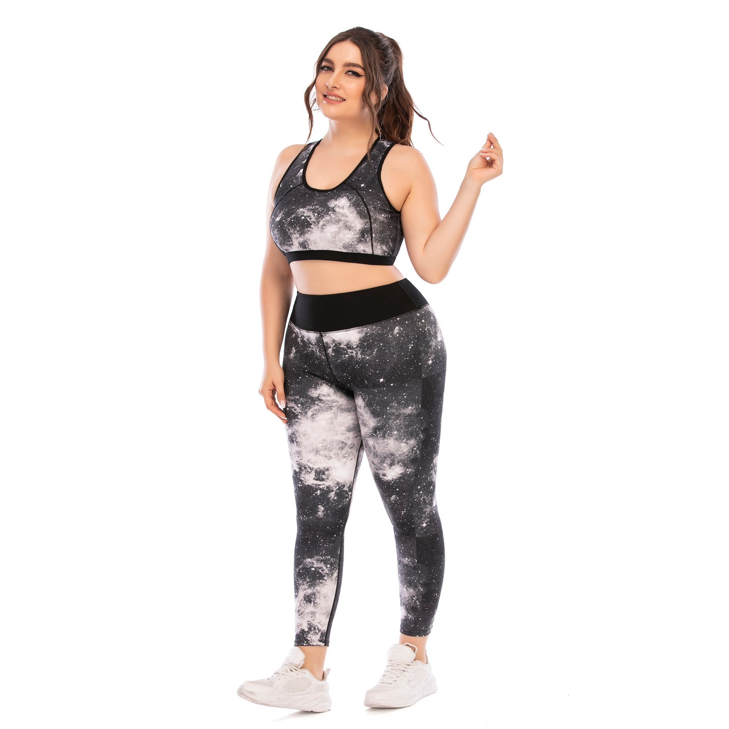 Women's Plus Size Yoga Sports Set With Matching Sports Top