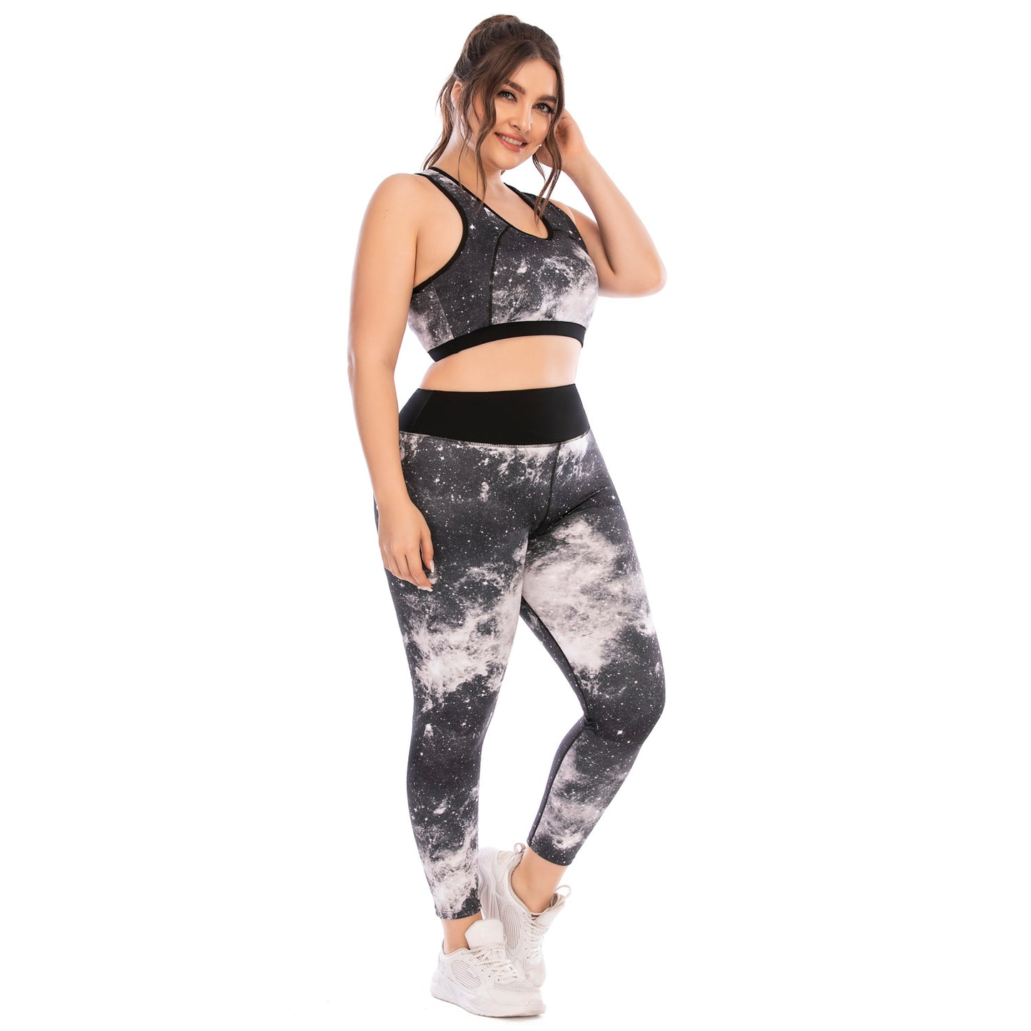 Women's Plus Size Yoga Sports Set With Matching Sports Top