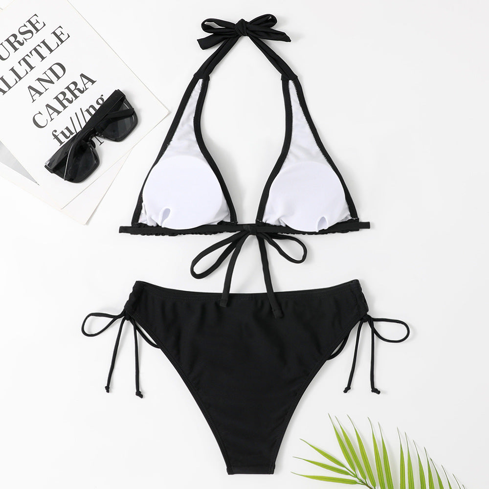 Women's Strap Style Bikini Solid Color Swimwear