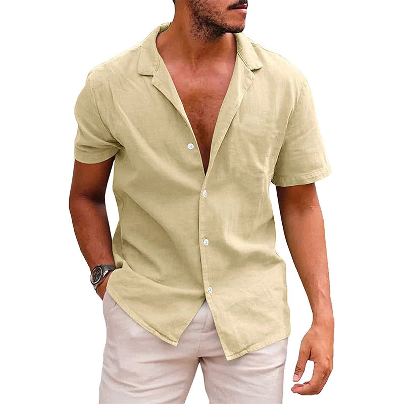 Men's Casual Button Down Short Sleeve Summer Beach Shirt