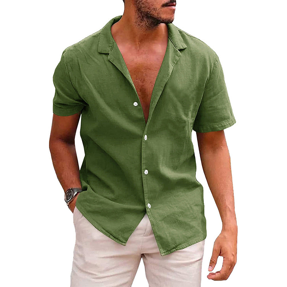 Men's Casual Button Down Short Sleeve Summer Beach Shirt