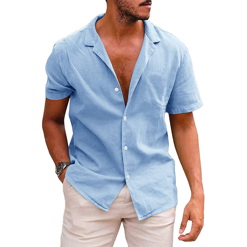 Men's Casual Button Down Short Sleeve Summer Beach Shirt