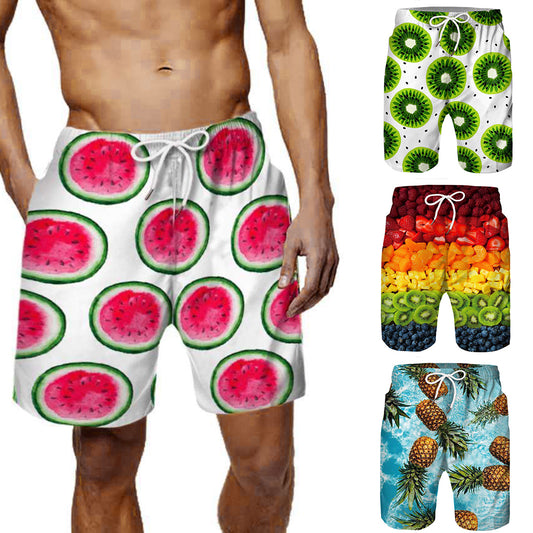 Men's 3D Fruit Print Shorts