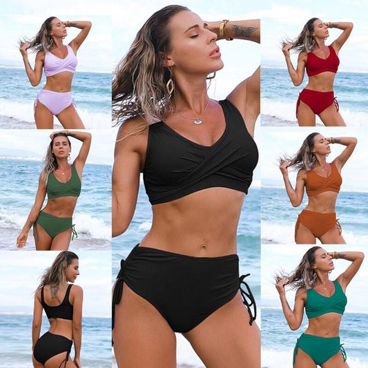 Women's Twist Bikini High Waist Swimsuit Summer Beach Clothes