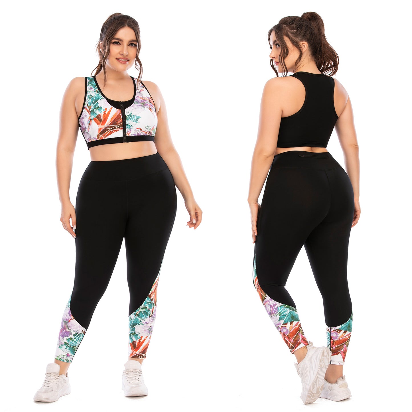 Women's Plus Size Yoga Sports Set With Performance Sports Top