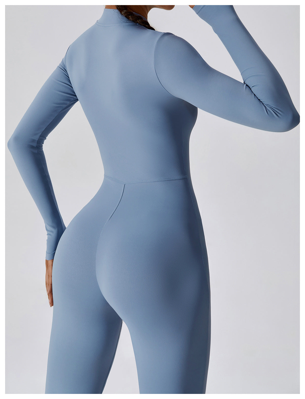 Women's Long-sleeve Zipper Yoga Sports Jumpsuit