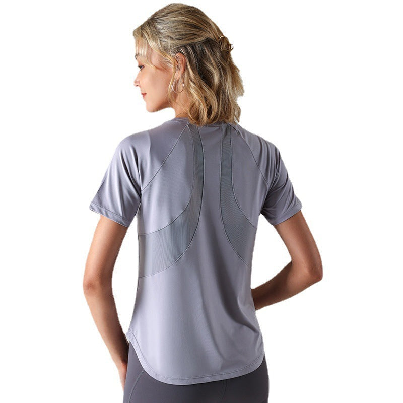 Women's Quick-drying Mesh Stitching Workout Top