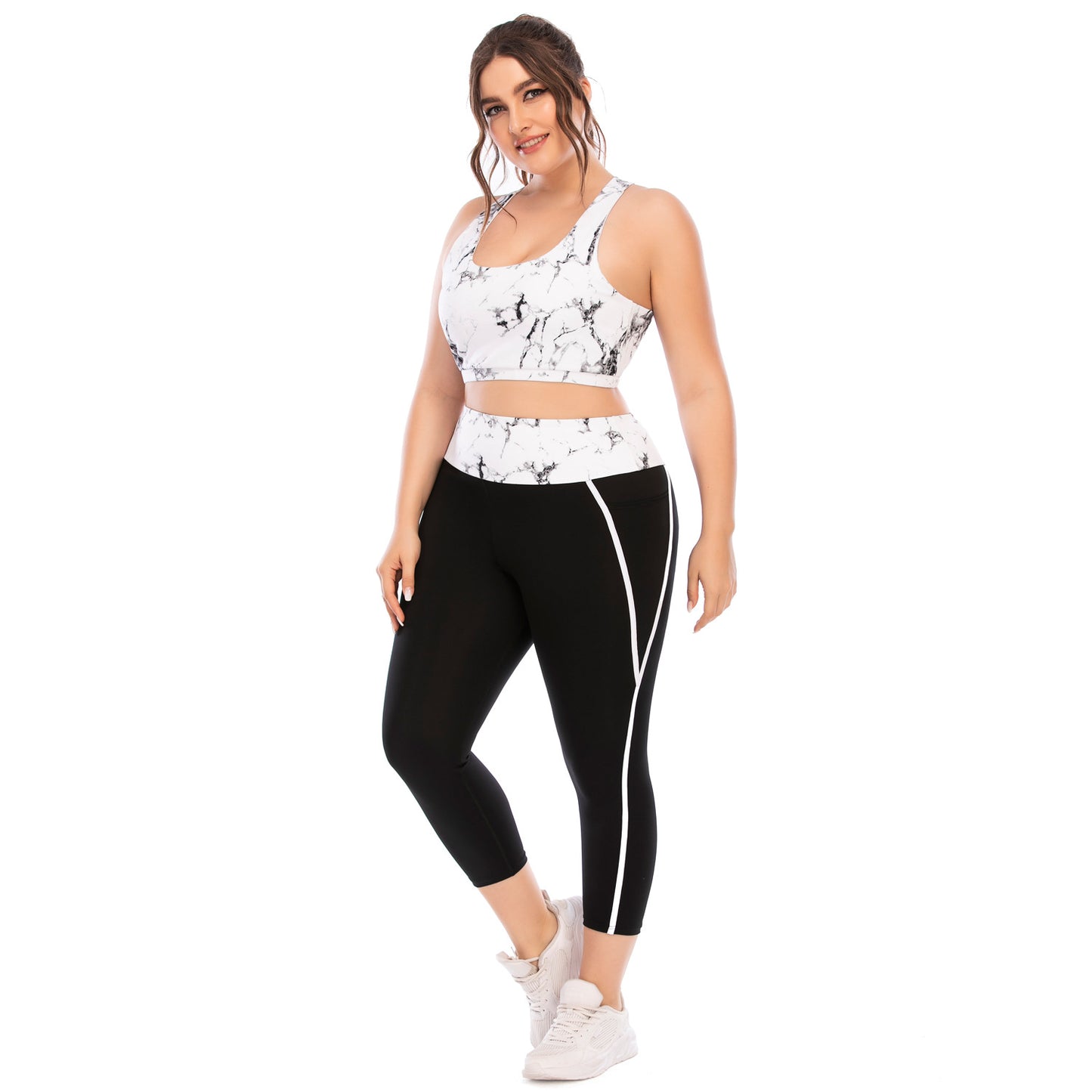 Women's Plus Size Yoga Sports Suit With Matching Sports Top