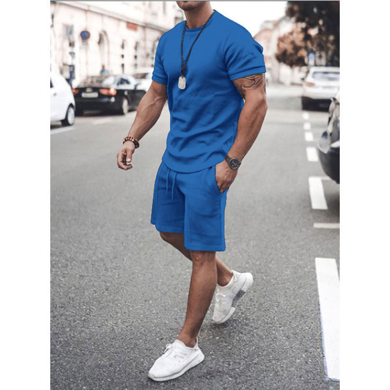 Men's Short Sleeve Shorts Two-Piece Sports And Leisure