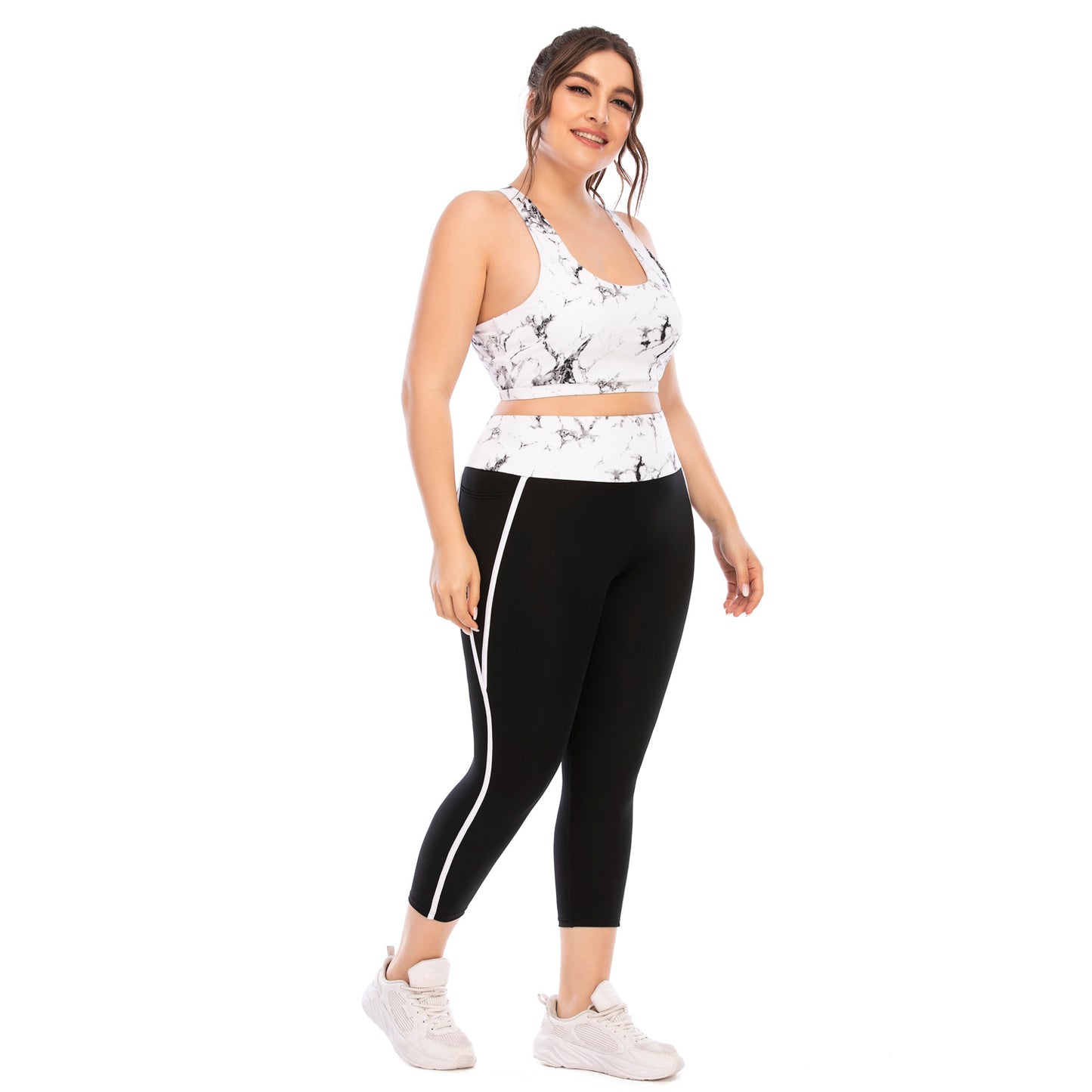 Women's Plus Size Yoga Sports Suit With Matching Sports Top