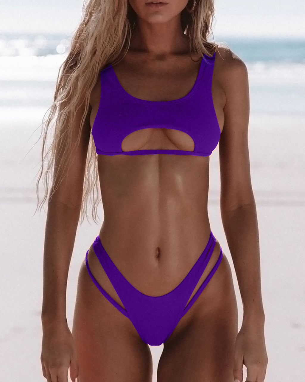 Women's solid color bikini set