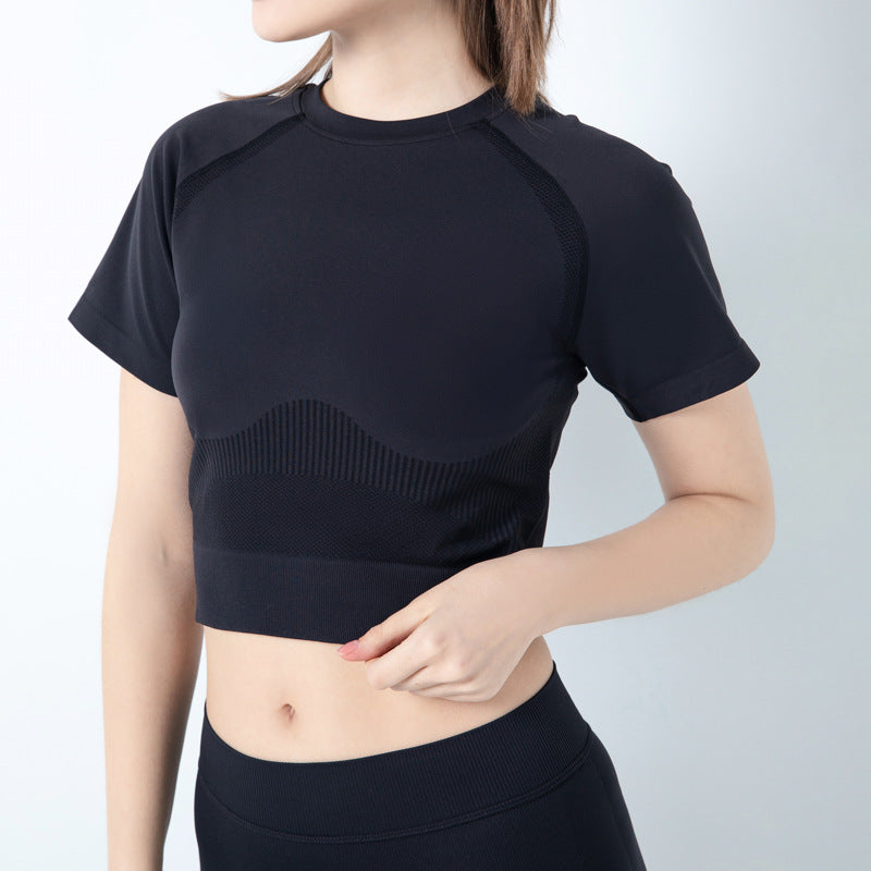 Women's Sew Knit Solid Color Yoga Workout Top