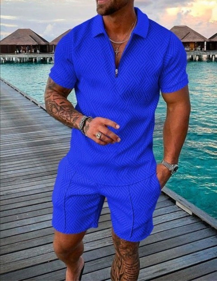 Men's New Summer Short Sleeve Shorts Casual Suit