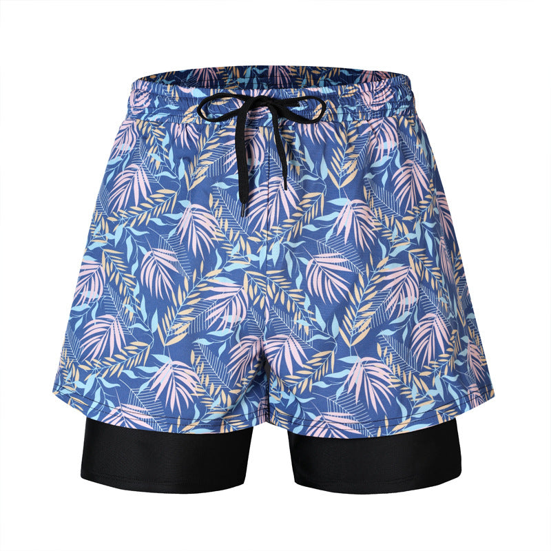 Men's Loose Double Layer Swimming Trunks