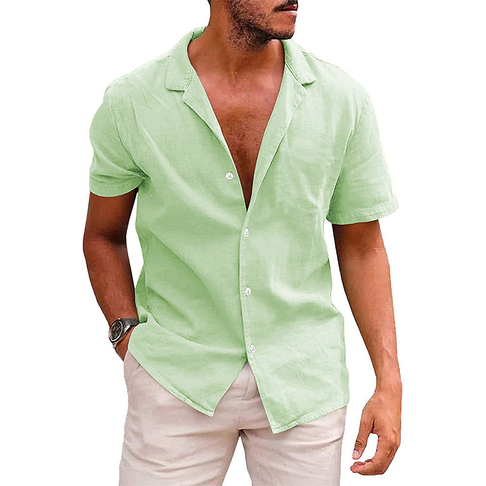 Men's Casual Button Down Short Sleeve Summer Beach Shirt