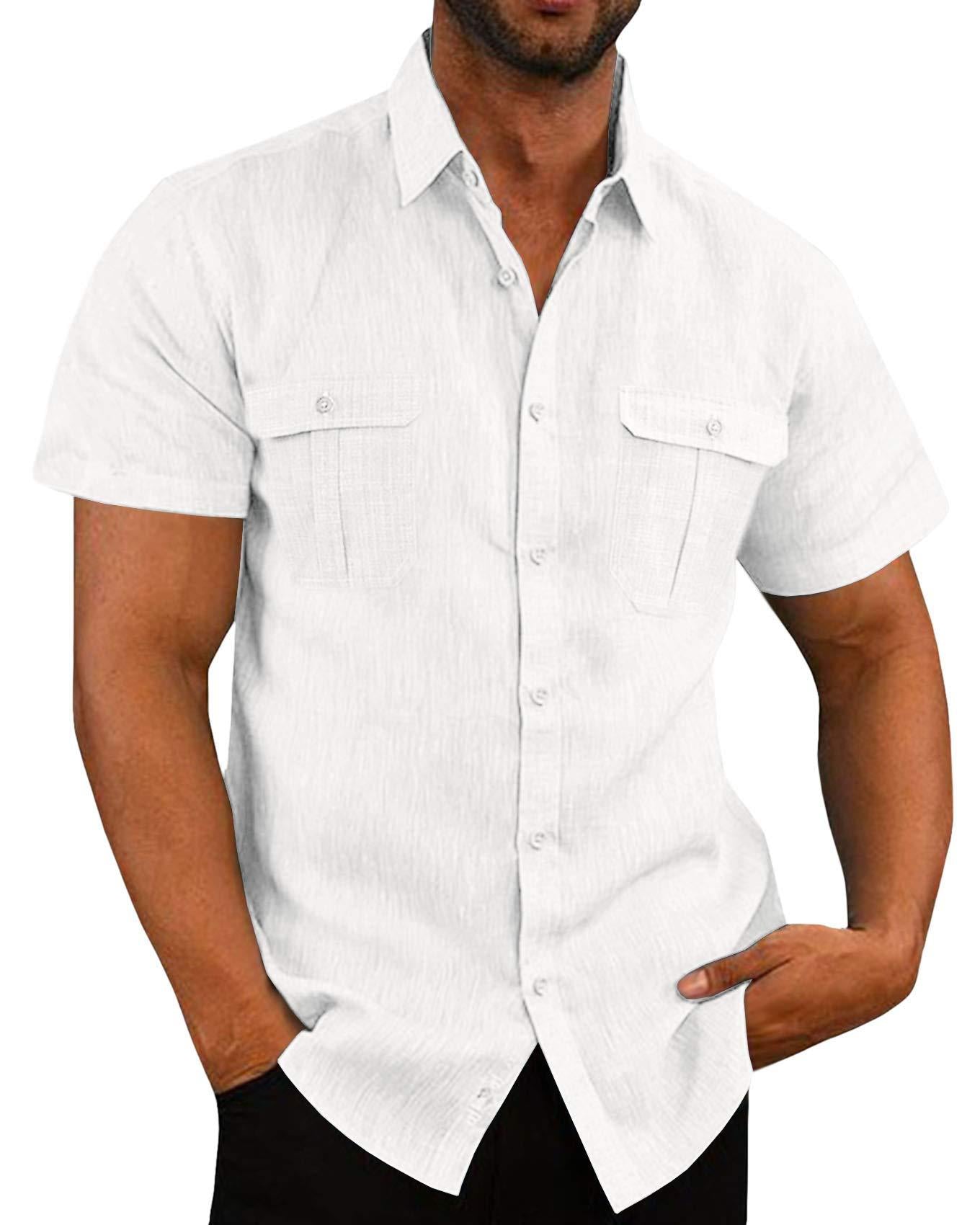 Men's Button-up Short Sleeve Summer Beach Shirt