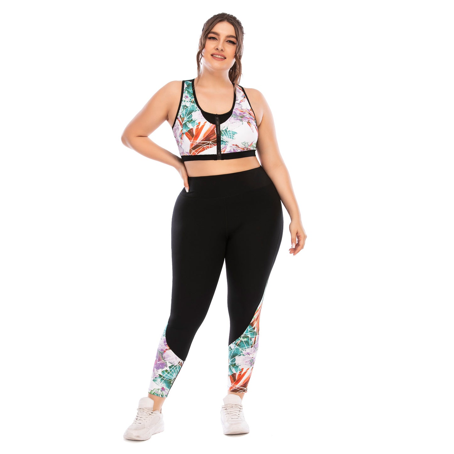 Women's Plus Size Yoga Sports Set With Performance Sports Top