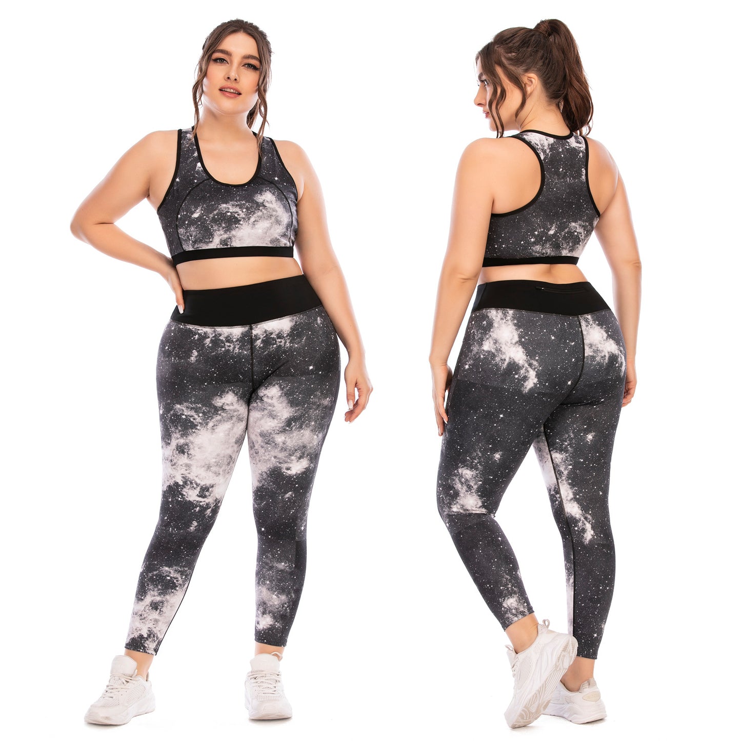 Women's Plus Size Yoga Sports Set With Matching Sports Top