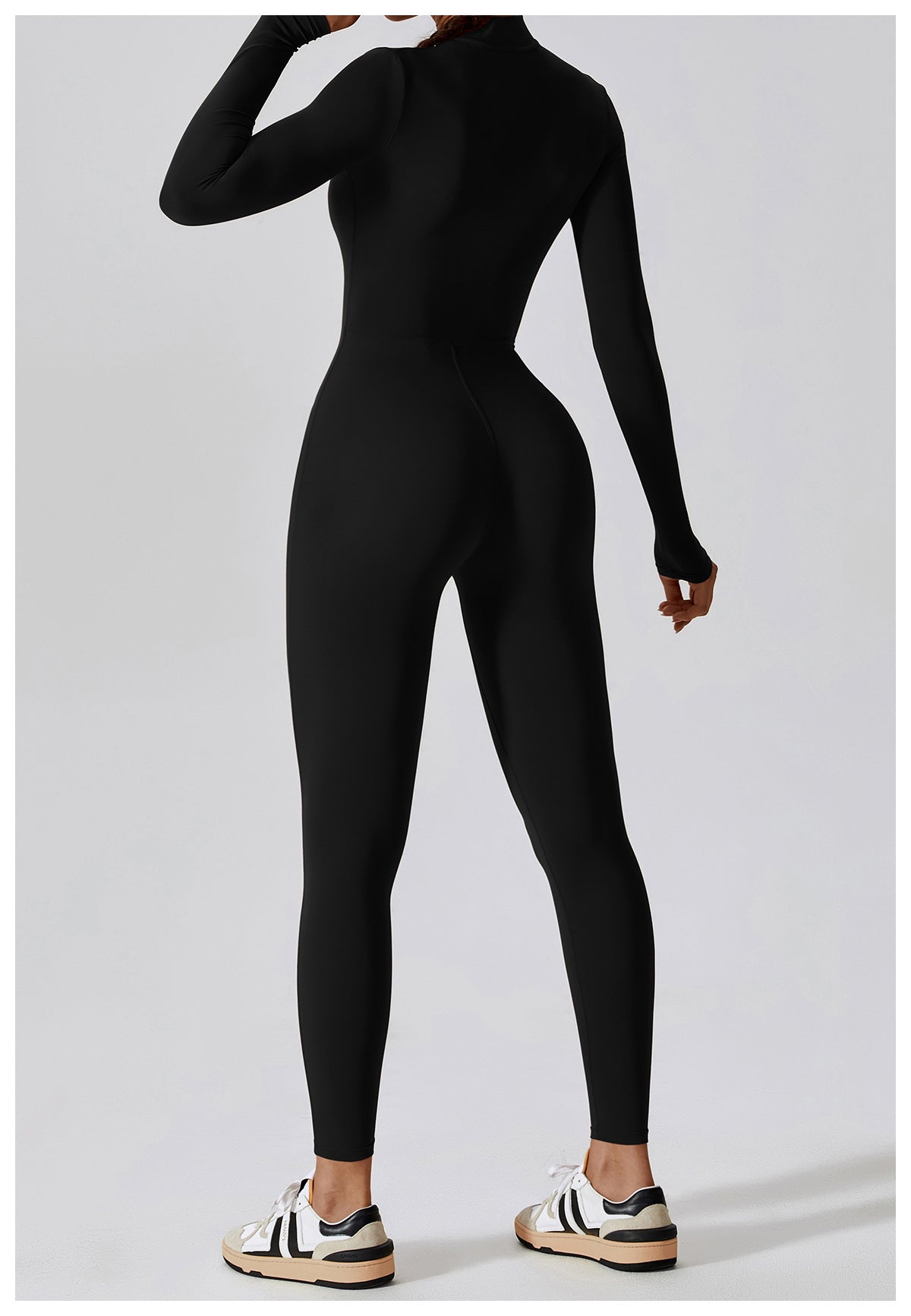 Women's Long-sleeve Zipper Yoga Sports Jumpsuit