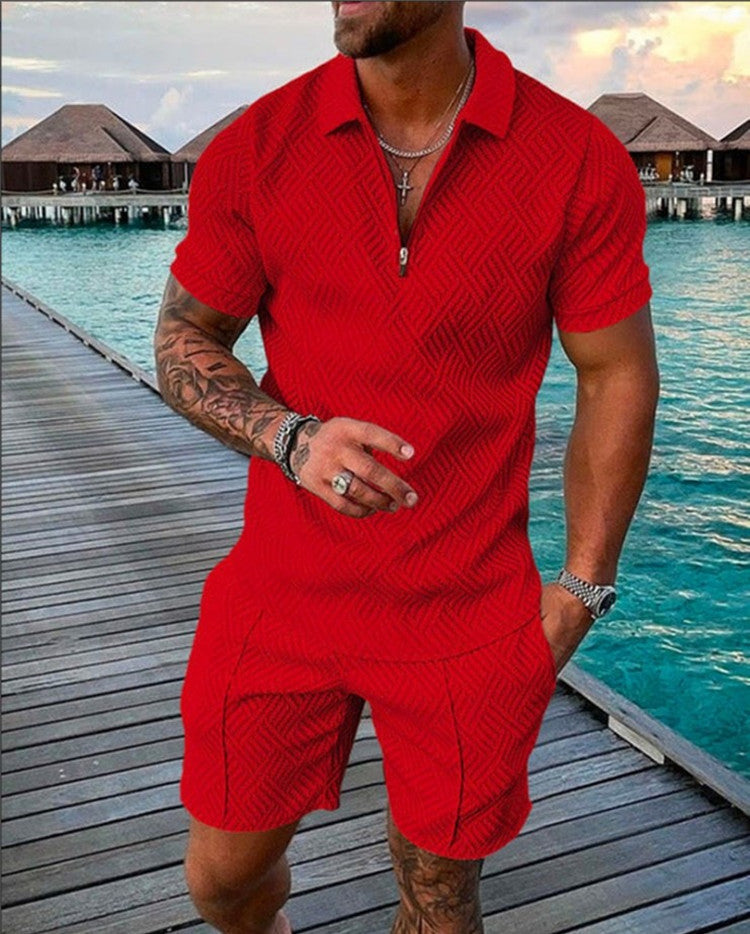 Men's New Summer Short Sleeve Shorts Casual Suit