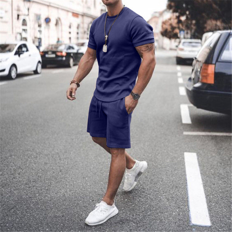 Men's Short Sleeve Shorts Two-Piece Sports And Leisure