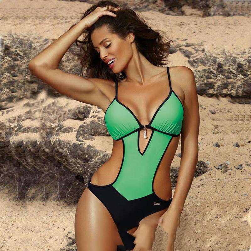 Women's Solid Color One Piece Beach Suit