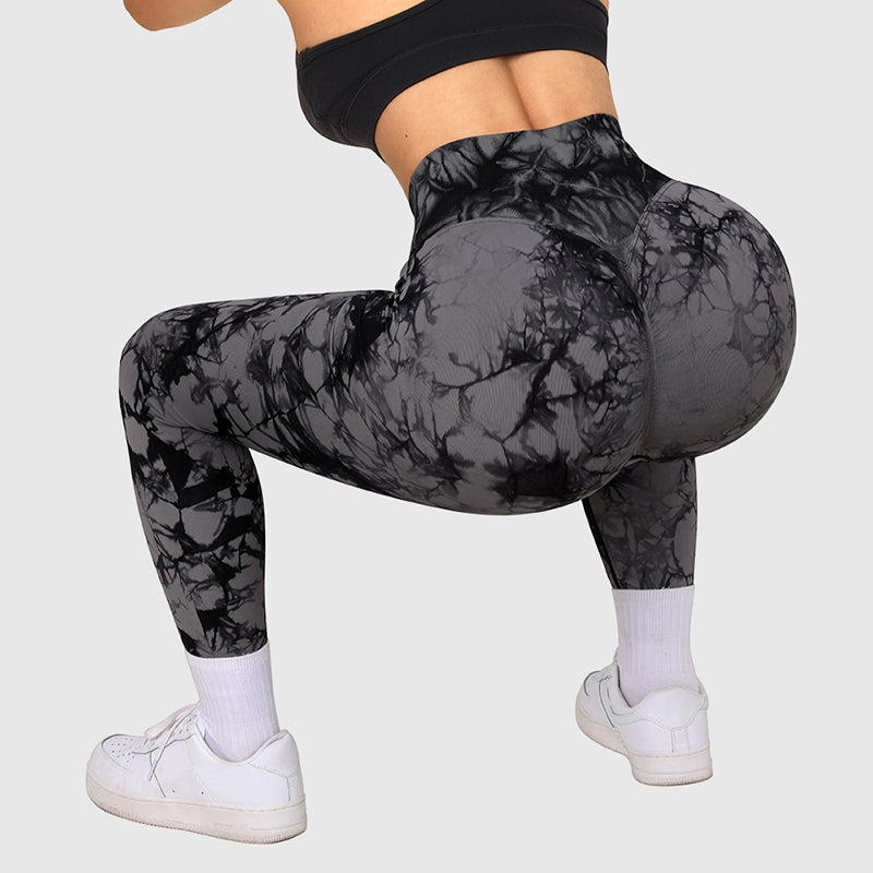 Women's Seamless Tie Dye Push Up Yoga Leggings