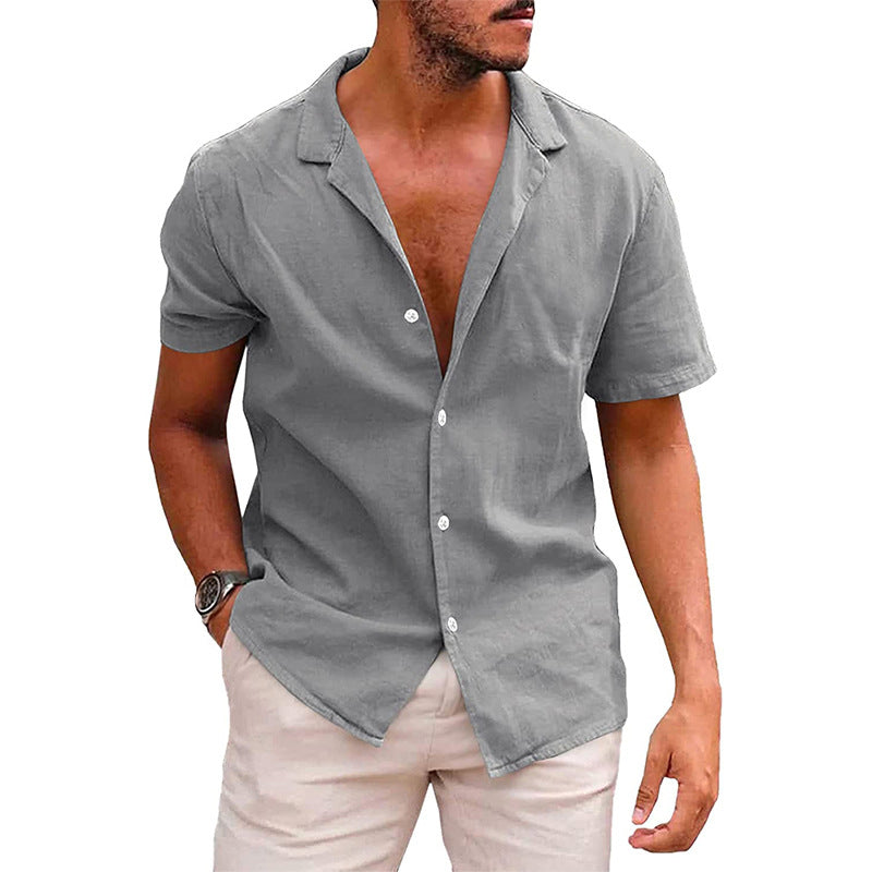 Men's Casual Button Down Short Sleeve Summer Beach Shirt