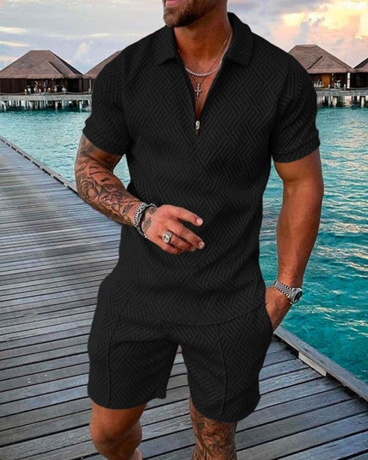 Men's New Summer Short Sleeve Shorts Casual Suit