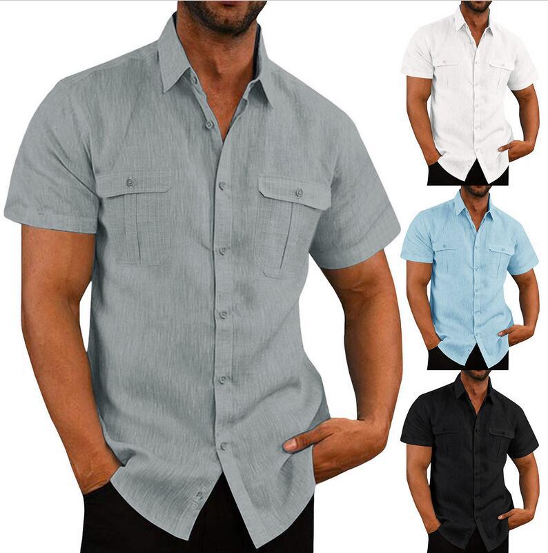 Men's Button-up Short Sleeve Summer Beach Shirt