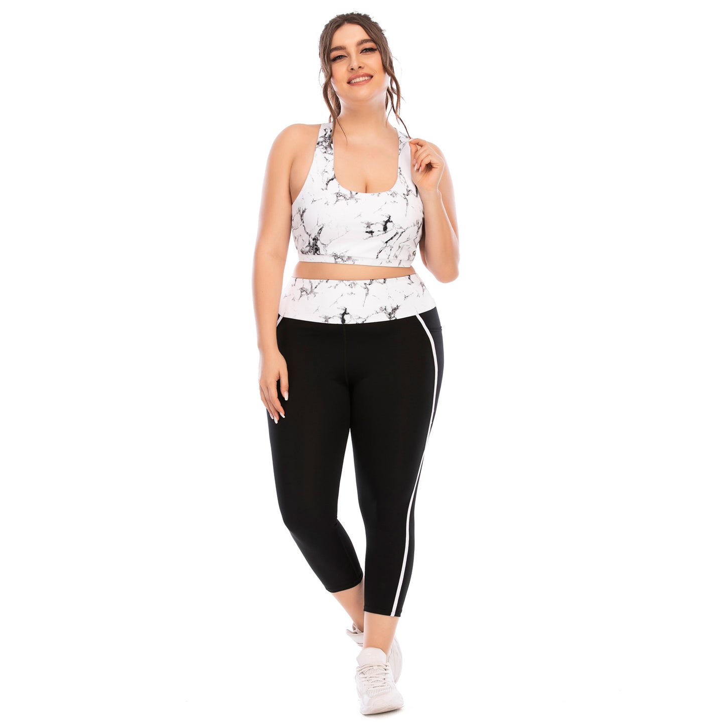 Women's Plus Size Yoga Sports Suit With Matching Sports Top