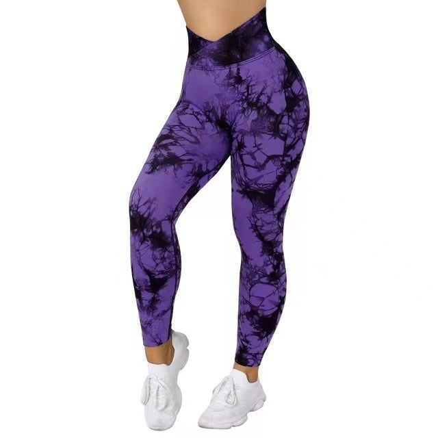 Women's Seamless Tie Dye Push Up Yoga Leggings