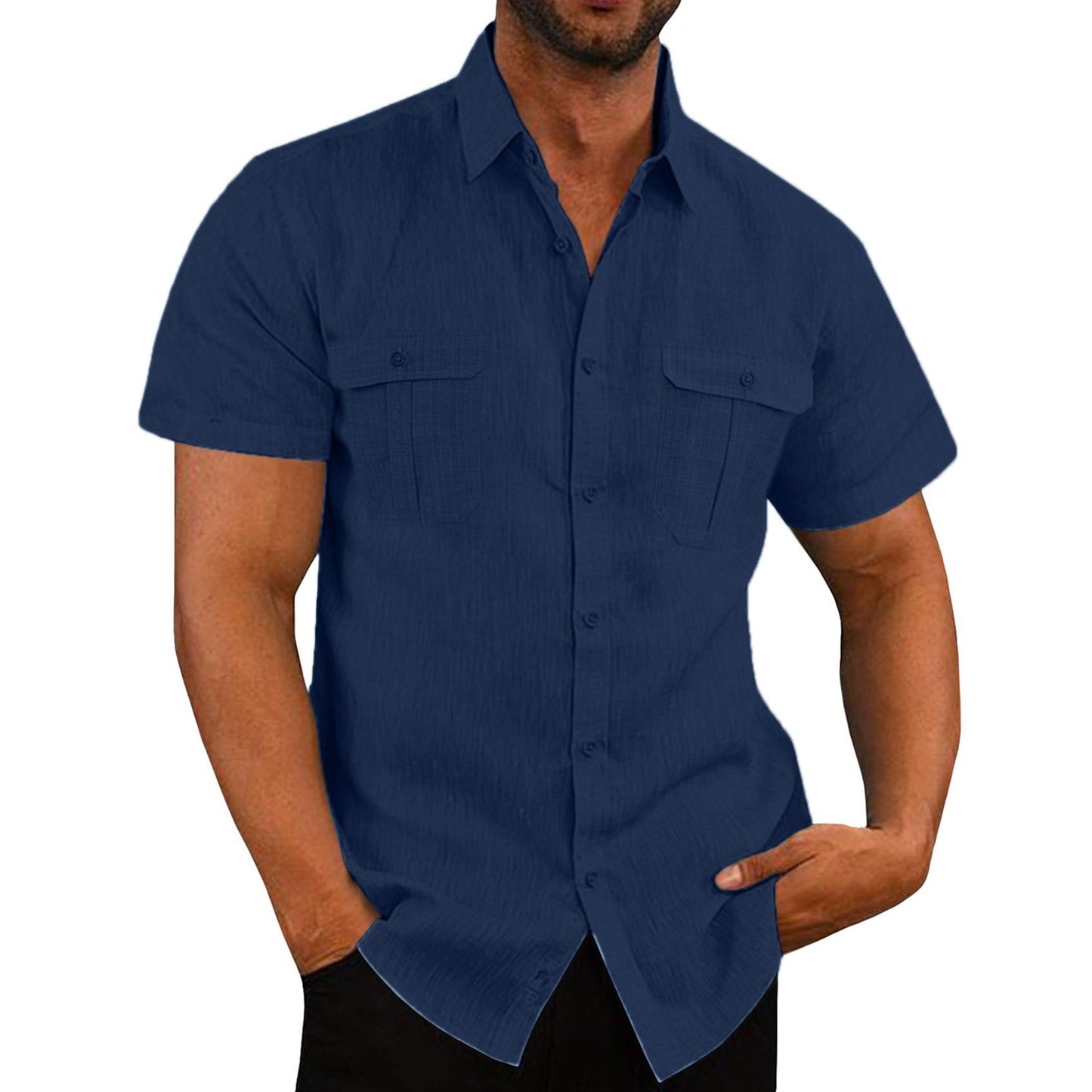 Men's Button-up Short Sleeve Summer Beach Shirt