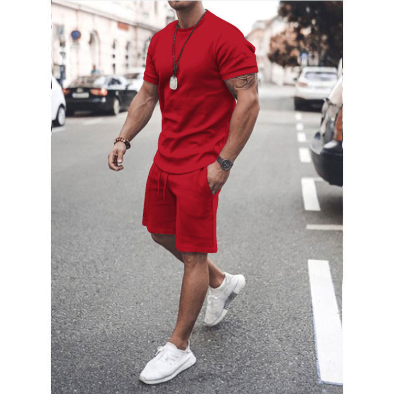 Men's Short Sleeve Shorts Two-Piece Sports And Leisure