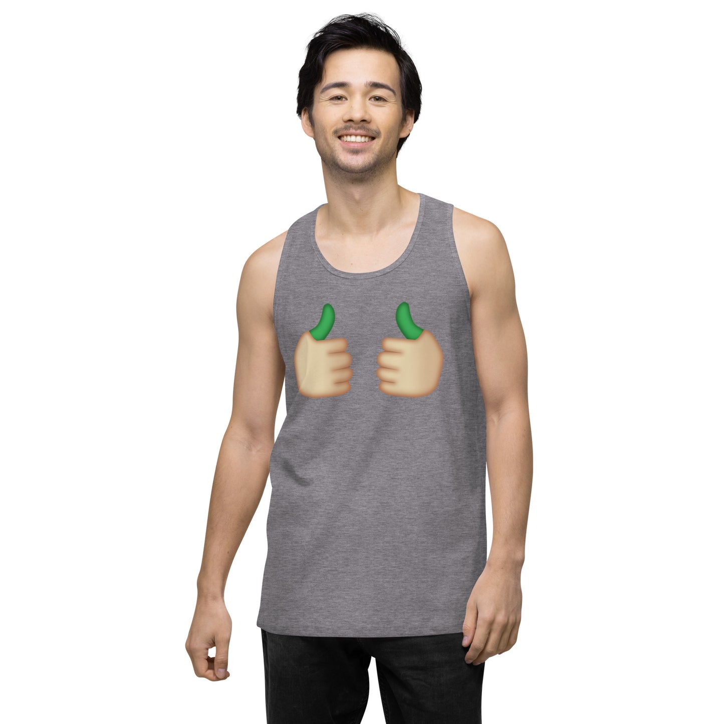 Men’s Cannabis Weed Emoji Premium Tank Top