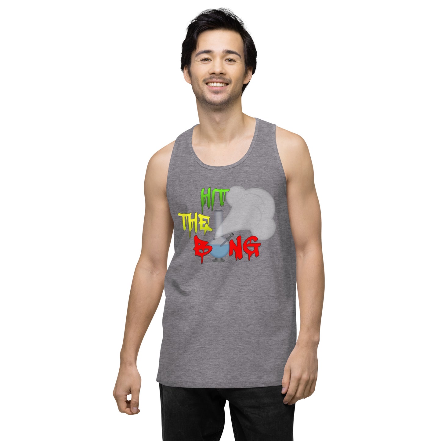 Men’s Cannabis Weed Emoji Premium Tank Top