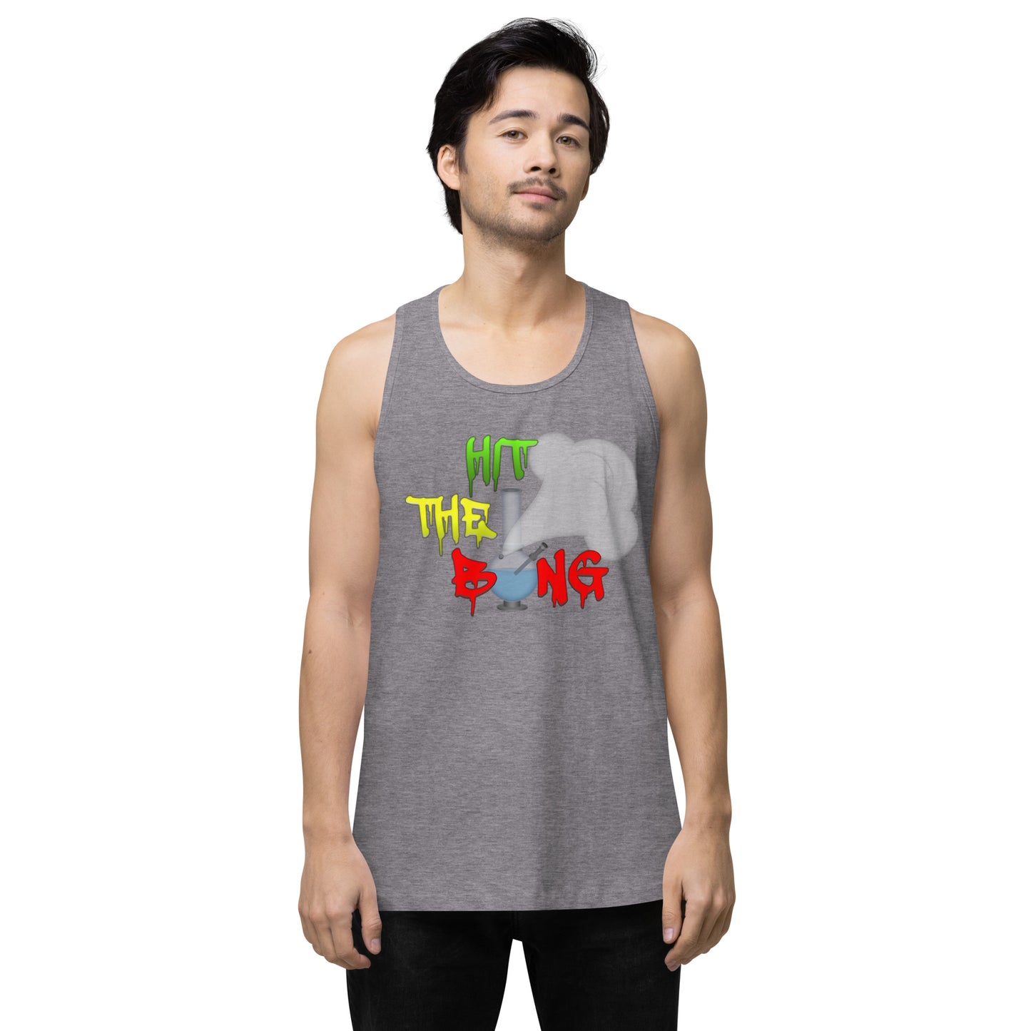 Men’s Cannabis Weed Emoji Premium Tank Top