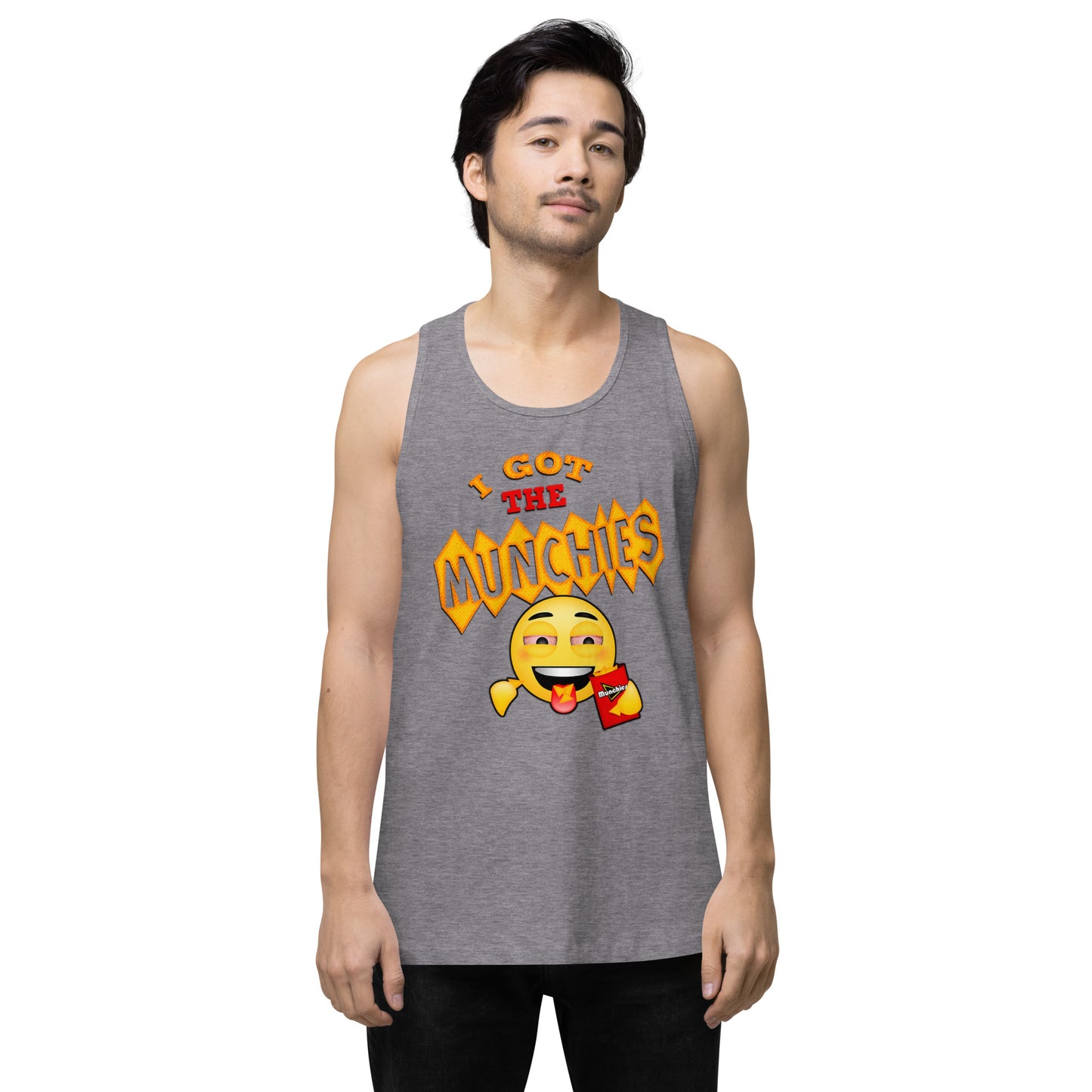 Men’s Cannabis Weed Emoji Premium Tank Top